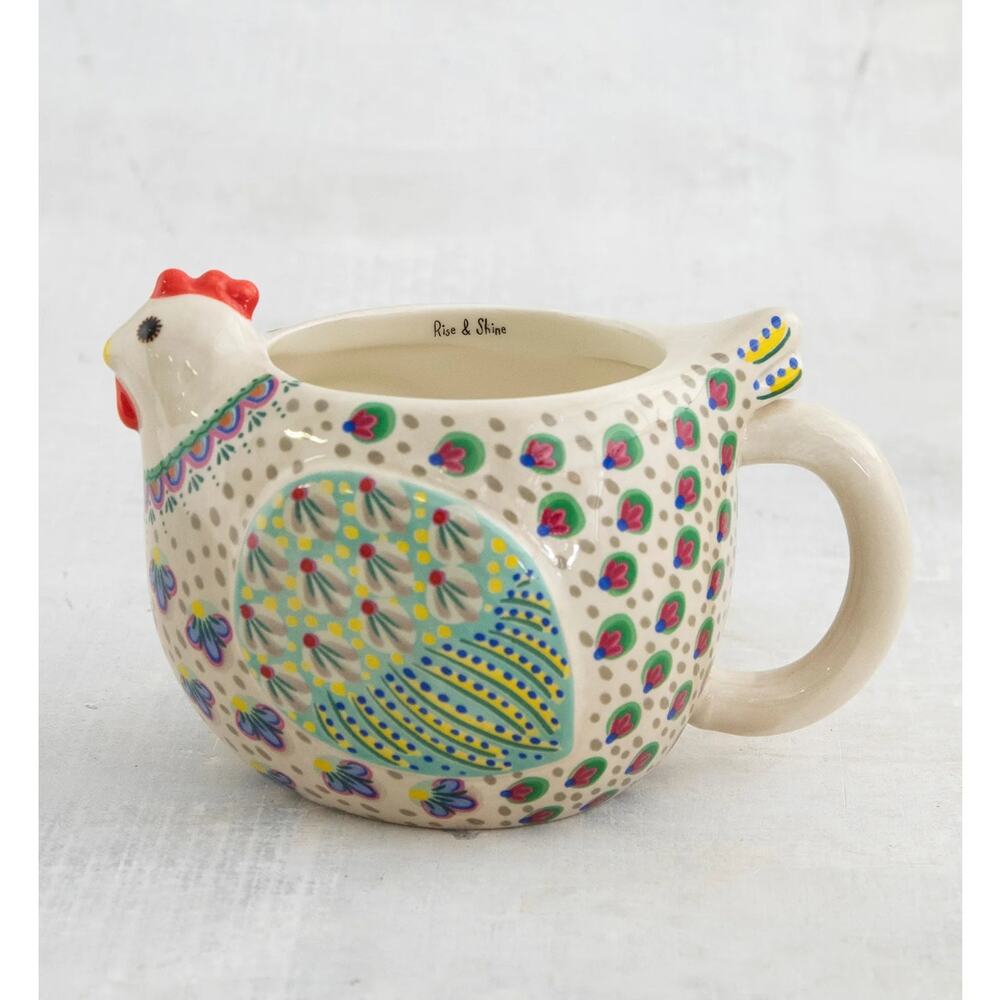 Natural Life Penny The Hen Ceramic Mug Whimsical Chicken Cup - Picture 2 of 11